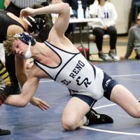 Will Heger shoots the leg of Elgin’s Kaden Livingston