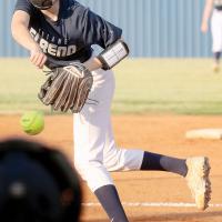 Kaydence Pawnee watches a pitch sail toward the catcher