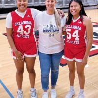 Jennifer Douglas with Pauline Black-Harmon (43) and Nazhoni Sleeper (54)