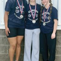 From left, Shakayla Johnson, Brailynn Pawnee and Izzy Birdsong