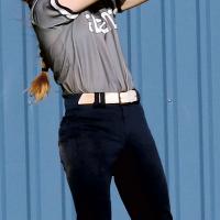 Maddie Moss uses her hand to secure the ball after making a catch