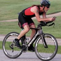 Shanon Eichholz pedals through Adams Park