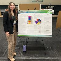 Ella McReynolds displays her work that earned recognition as a Niblack Research Scholar