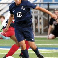 Luis Ramirez dribbles the ball around a defender