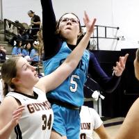 Reagan Bugaj shoots a running jumper in the lane