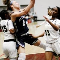 Ashlyn Evans-Thompson pushes up a shot