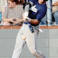 Dawson Davidson takes a cut at a pitch