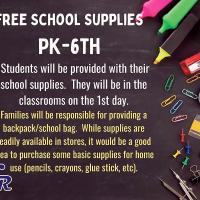 Free school supplies PK-6th graphic
