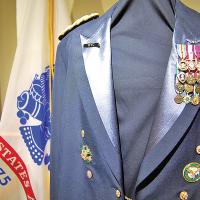 One of General Tommy Franks Purple Hearts displayed on a uniform jacket