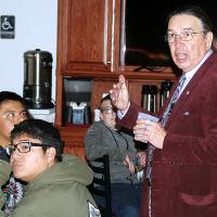 Harvey Pratt speaks to El Reno High School students