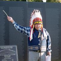 Gordon Yellowman offers a prayer for the opening ceremony.