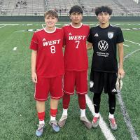 Tristan Chandler (8), Diego Reyes (7) and Aldo De La Torre (keeper)