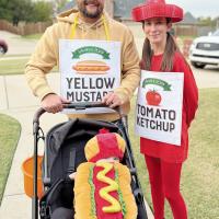 The Heglin family posed for a photo in their cute themed costumes for Halloween