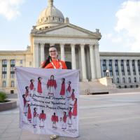 LaRenda Morgan poses for a photo in front of the Oklahoma Capitol