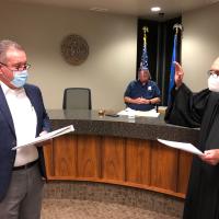 Steve Jensen was sworn in