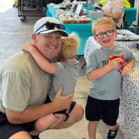 Josh Castrop and his boys, Callaway, at right, and Clayton