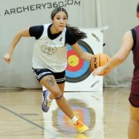 Juliana Thomas (2) dribbles the ball up the court