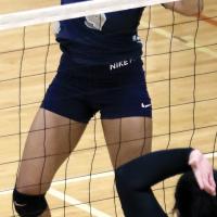 Kadin Patterson hits a shot at the net