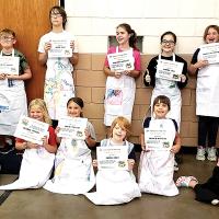 Participants from the Kids Cooking 101 and Kids in the Kitchen classes