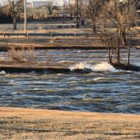 Strong northerly winds whipped up Lake El Reno