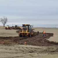 Dirt work is under way on a new trail at Lake El Reno