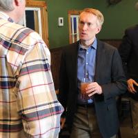 Oklahoma’s U.S. Sen. James Lankford talks with a constituent