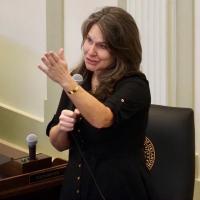 Melissa Provenzano speaks during a swearing-in ceremony