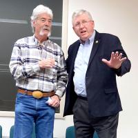 David Von Tungeln, left, jokes with Congressman Frank Lucas