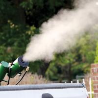 The city used a fogger in efforts to combat the high mosquito population