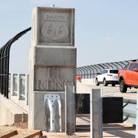 Traffic is allowed to flow over the middle lanes of the Rock Island overpass