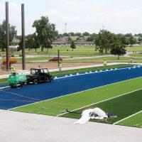 The new turf field at Memorial Stadium