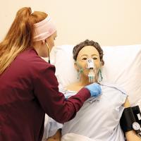 Amy Clift gets hands-on experience in the college’s simulation lab