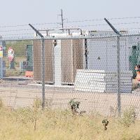 Pictured are several Bitcoin mining containers located on the property at 801 West Jensen Road