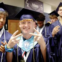 Hernan Blanco (left), Davin Shamblin and Tre Davis mug for the camera