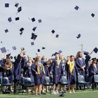 Seniors throw their hats in the air