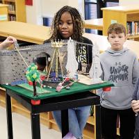 Roblyer students Lakely Taylor, Drevan Walters, Elyssa Hunt, Austin Roblyer, Ellie McVay and Tristin Vaughan explain their design