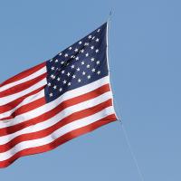 American flag waving in the wind