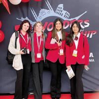 From left - Julia Rayburn, Taylor Horn, Sarah Woodland and Sandra Woodland