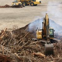 Under the bridge_Crews clearing land