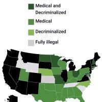 Chart showcasing marijuana laws by state