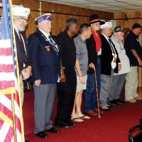 Purple Heart recipients are recognized during the ceremony