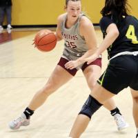 Ellie Willard works the ball around a Western Oklahoma defender