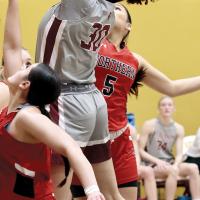 Haven Joseph shoots under the goal