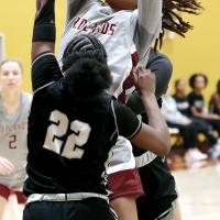 MyKyla Allen shoots a jumper in traffic.