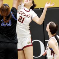 Haven Joseph attempts a blocked shot