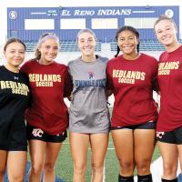 From left, Riley Robertson, Kristina Conner, Caroline Huber, Bri Spann and Carlie Golden