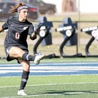 Kalie Winstead follows through on a goal kick