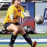 Kaitlynn Runnels reaches out to make a save
