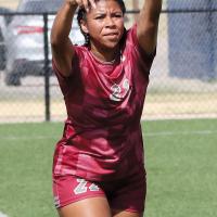 Brionna Spann makes a throw-in during a recent home game