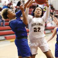 Shakira Patterson fights for a rebound